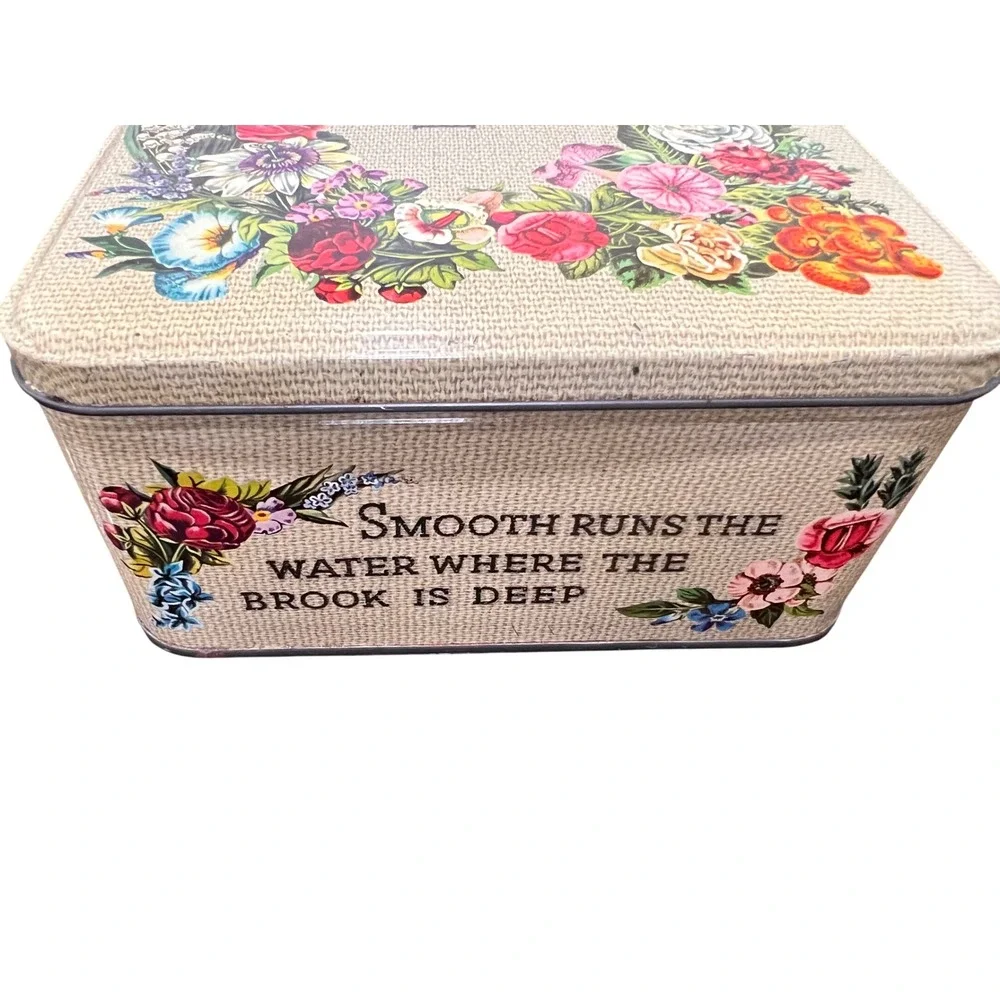 Vintage Original CARRS Assorted Biscuit Tin Floral Tapestry Bless This House